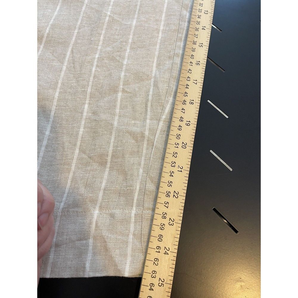 Sanctuary Women's 100% Tan Linen White Striped Pants Tie Waist Pockets Size 29 - Picture 14 of 16
